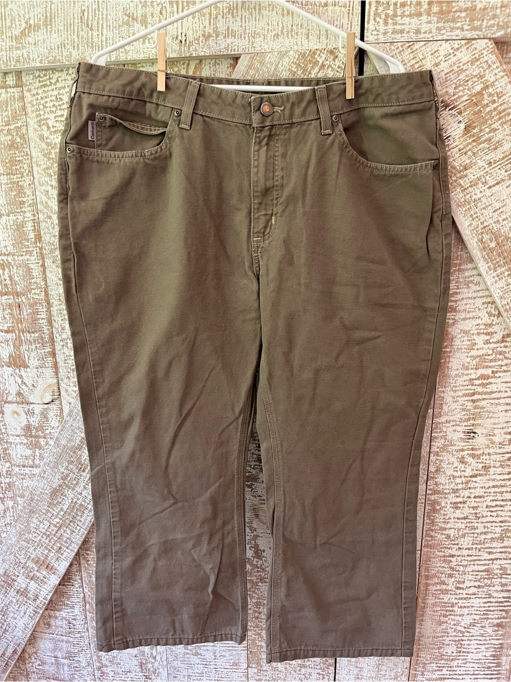 Carhartt Women’s 5 Pocket Cotton Khaki Jeans Size 16